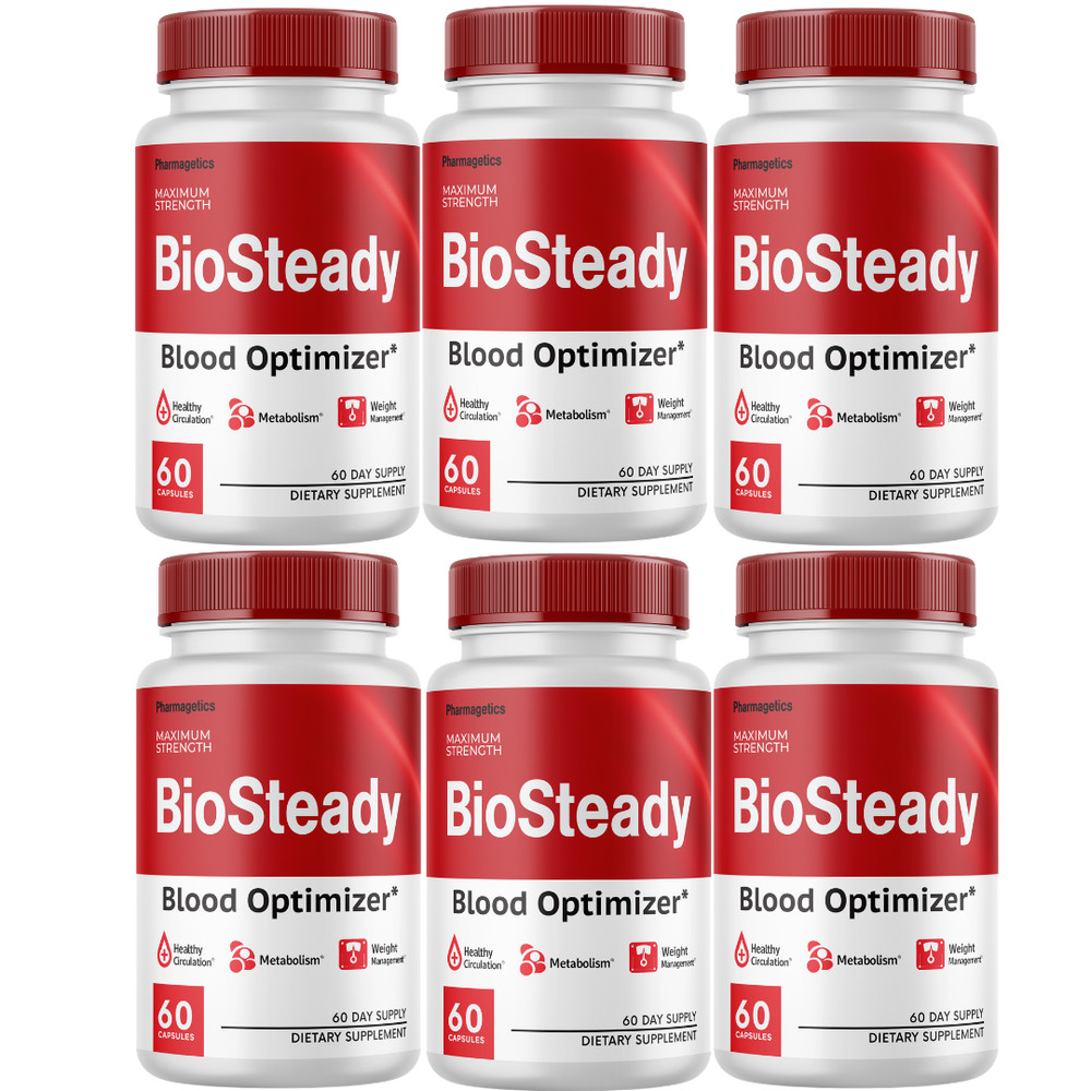 BioSteady Blood Optimizer Metabolism Support Supplement w/ Cinnamon- 6 Bottles