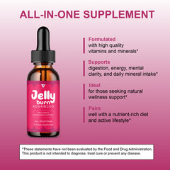 (5 Pack) Jelly Burn Weight Management Drops, JellyBurn Liquid Supplement (10oz)