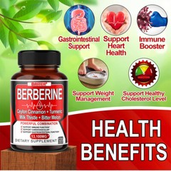Berberine with Ceylon Cinnamon 13100 Mg 120 Capsules Heart Health & Immunity