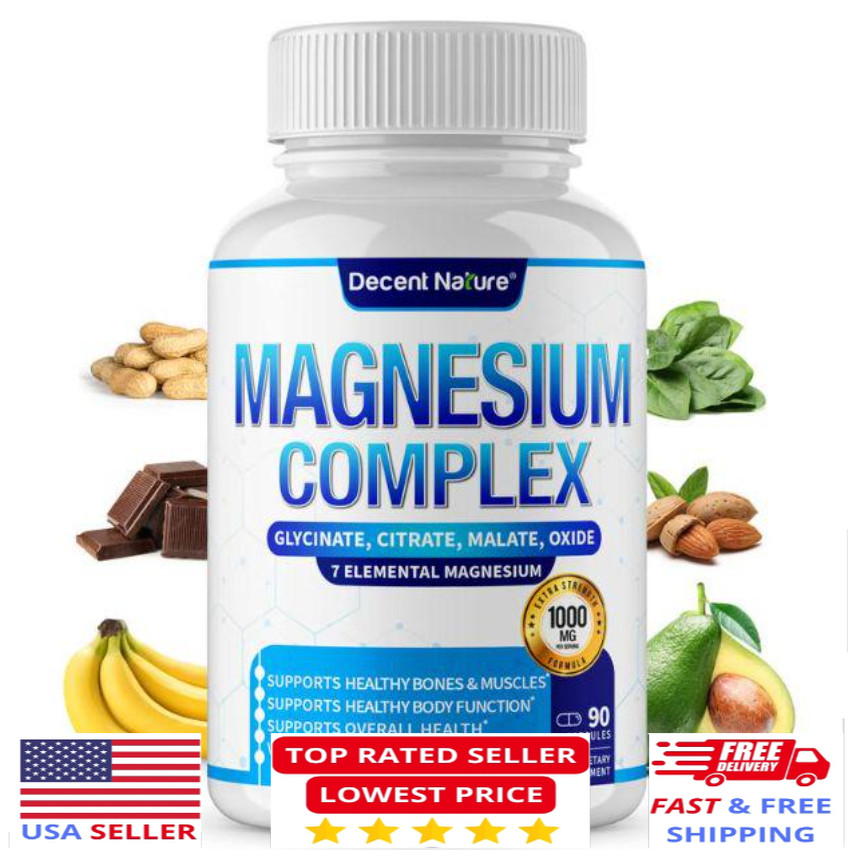 Magnesium Glycinate Capsules Stress Relief and Muscle Assistance Complex