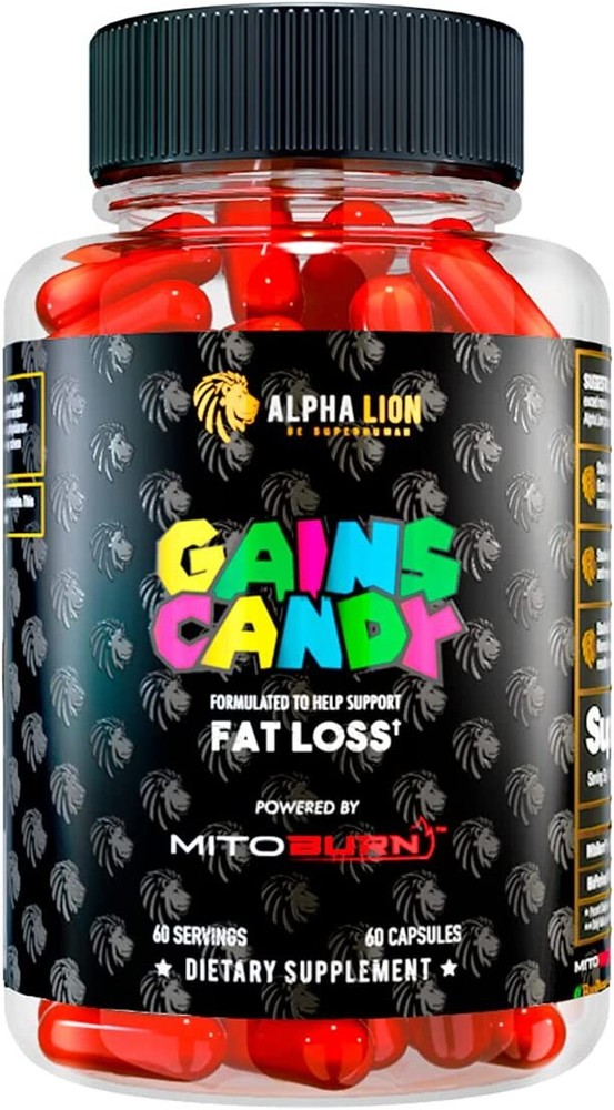 Alpha Lion Gains Candy MitoBurn Workout & Endurance, 60 Capsules