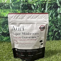 Auri Nutrition Super Mushroom Focus Gummies Lion’s Mane Alpha-GPC Rhodiola 60