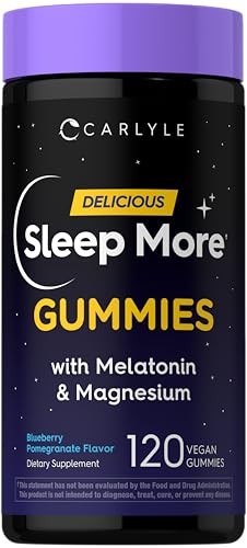 Carlyle Sleep Gummies Melatonin Magnesium L-Theanine 120 Count