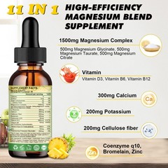 Magnesium Glycinate Liquid Drop High Potency Promotes Nerve Relief Sleep Support