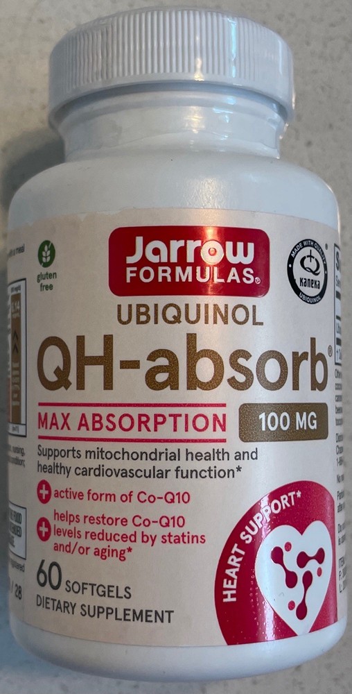 Jarrow Formulas Ubiquinol QH-absorb 100 mg – 60 Softgels – Expires 2028