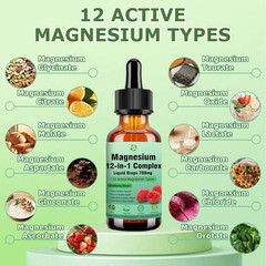 Complex Liquid Drops 700mg, High Absorption Magnesium Glycinate Citrate Malate T