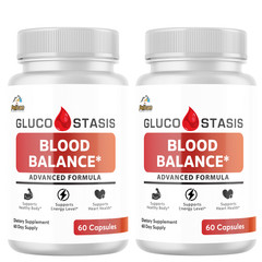 GLUCO STASIS- Blood Support- 2 Bottles- 120 Capsules
