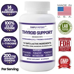 Thyroid Support Supplement, Weight Loss Complex with Iodine, 14 Vitamins & Herbs