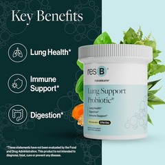 resB Lung Support Probiotic Supplement – Lung Health Supplement for Smokers, Gut