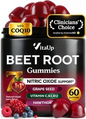 Beet Root Gummies – Beetroot Gummies with CoQ10, Grape Seed, Vitamin C, B12 &…