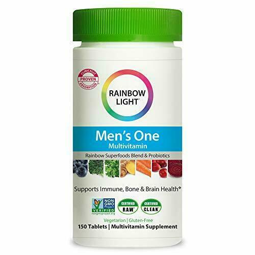 Rainbow Light Multivitamin for Men Vitamin C D & Zinc Probiotics Men’s One Mu…