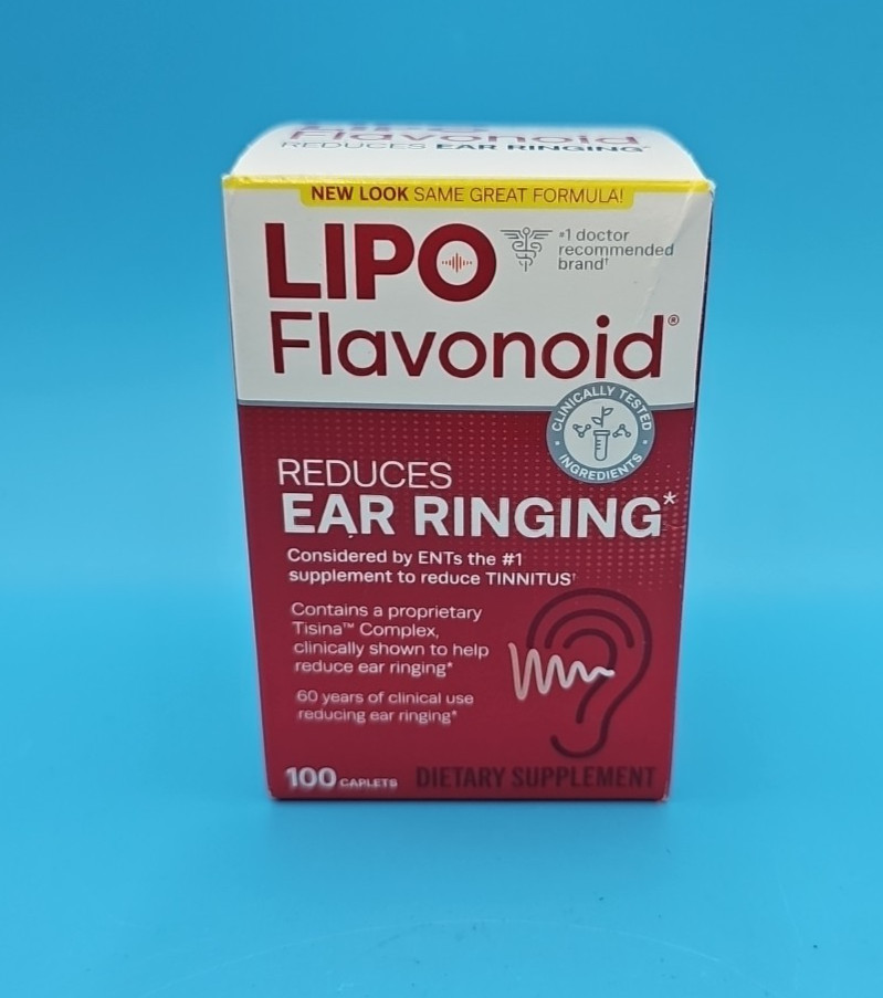Lipo Flavonoid Reduces Ear Ringing Dietary Supplement 100 Caplets Exp 06/2028
