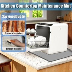 Dishwasher Drain Pan Mat, Portable Dishwasher Silicone Mat with Raised Edge, Sma