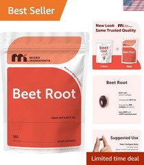 360 Count Beet Root Extract Softgels with MCT Oil – Gluten & Dairy Free