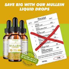 60ML Mullein Drops for Lungs Cleanse Mullein Leaf Extract Vegan Non-GMO