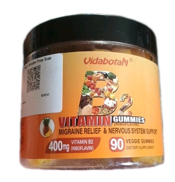 Vidabotan Vitamin B2 Riboflavin 400Mg Magnesium Coq10 – 90 Gummies Exp 03/27