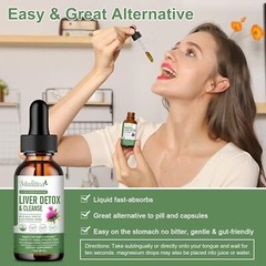 2x Liver Cleanse & Detox Support Supplement Liquid Drop Milk Thistle Extract