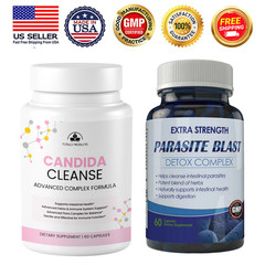 Candida Cleanse Gut Detox Immune Health & Parasite Blast Intestinal Supplements