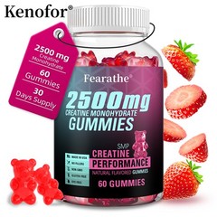 Creatine Monohydrate 2500mg- Increase Strength & Build Muscle, 60 Gummies