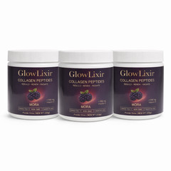 GlowLixir Collagen Peptides Mora Berry + 1000 mg Vitamin C 225g Powder 3 Packs