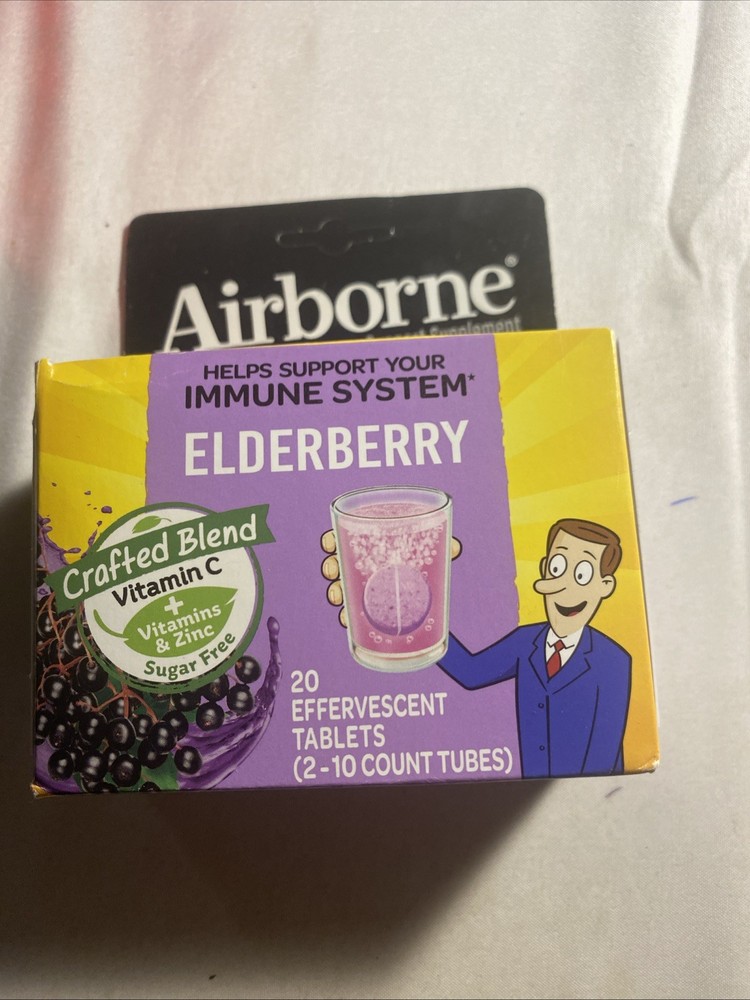 Airborne Airborne Elderberry – Effervescent Tablets Berry 20 tabs – Free Ship