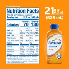 , Electrolyte Beverage, Orange, 21 Fl Oz bottle (Pack of 12)