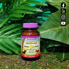 Bluebonnet Rainforest Animalz Vitamin D3 10 Mcg 400 IU Mixed Berry 90 Chewables