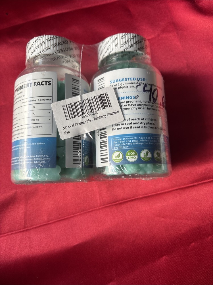 2 Creatine Monohydrate Gummies 5000Mg for Men & Women, 90ct Blueberry (Noavii)