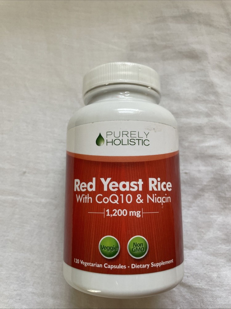 Purely Holistic Red Yeast Rice1200mg CoQ10 & Niacin 120 Vegetarian Caps