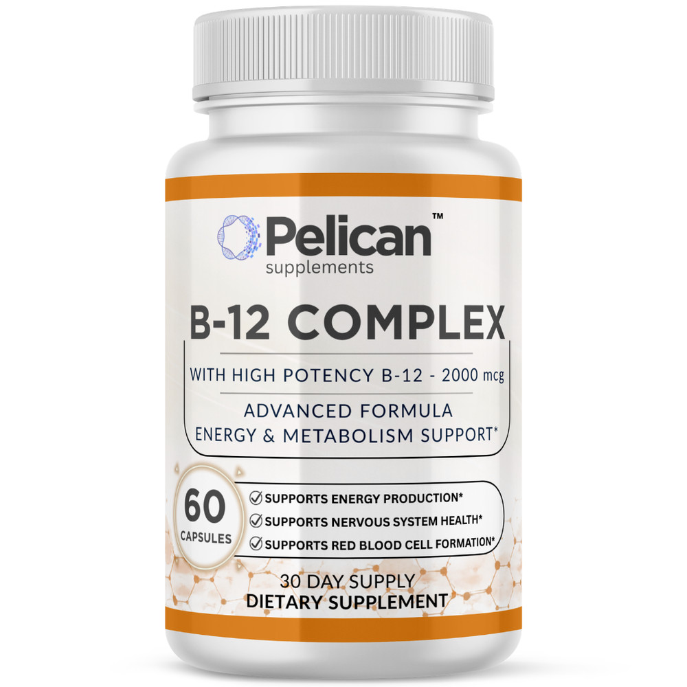 Pelican B-12 Complex – Energy & Metabolism Support – 60 Capsules