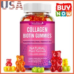 Collagen Vitamin Gummies With Biotin,Zinc Support Healthy Skin Hair & Nails 60Pc