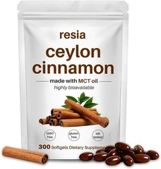 RESIA Ceylon Cinnamon Softgels with MCT Oil, Herbal Cinnamon Extract for Dail…