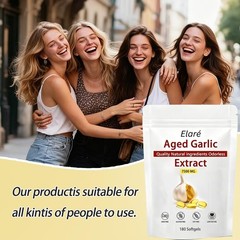 Aged Garlic Extract Softgels – Non-GMO, Gluten-Free, 180 Count for Heart Health