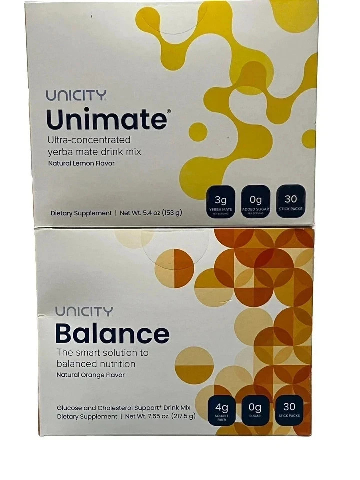 Combo-Unicity Unimate LEMON and Unicity Balance Natural Orange FREE SHIPP