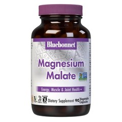 Bluebonnet Magnesium Malate 90 Vegetable Capsules, Energy, Muscle & Joint Health