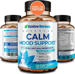 28 in 1 Calm Mood Support Supplement- Natural Happy Pills for Occasional Anxious