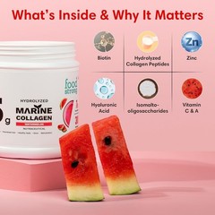 foods.trong Marine Collagen Powder 210g Watermelon Hair Skin Glow