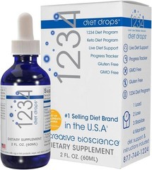 Creative Bioscience 1234 Diet Drops- 4 PACK- 12 2fl. Oz. blue dropper bottles