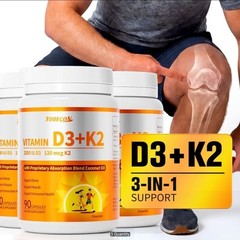 Vitamin D3K2 Supplements Assist Calcium Absorption Supports Bone and Teeth 90ct