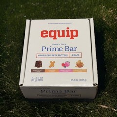 🍫 Equip Prime Bars 4-Pack Grass-Fed Beef Protein Variety Bars, Best By 11/2026