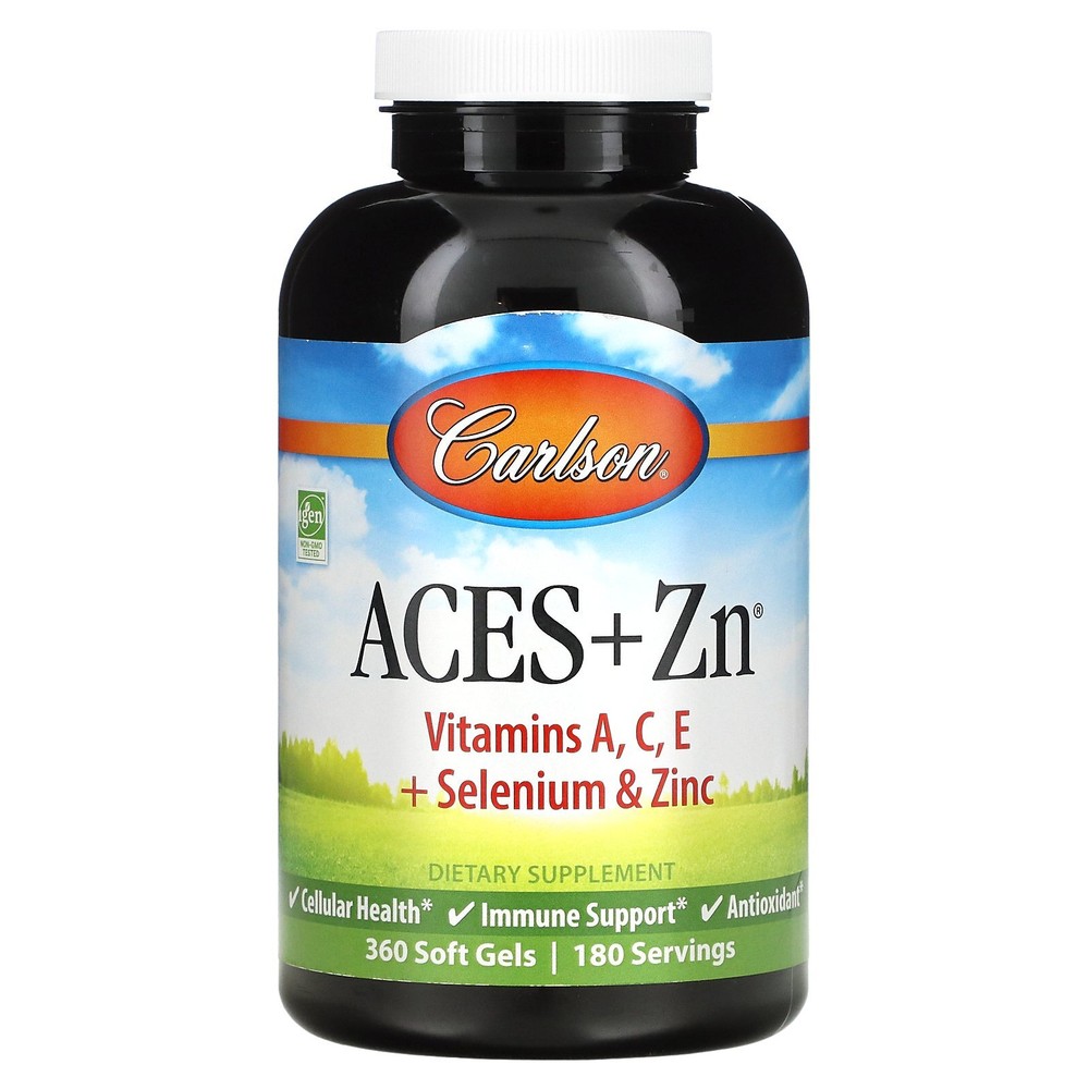 Carlson Labs Aces Zn 360 Soft Gels Gluten-Free, Preservative-Free, Sugar-Free