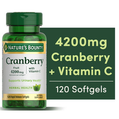 Nature’S Bounty Cranberry Supplement Vit C Urinary Health 4200Mg 120 Softgels