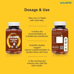 5 Pack WAL.PAR Calcium Citrate 1300mg Magnesium Zinc D3 B12