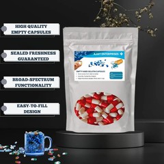 Size 1 Red/White Empty Gelatin Pill Capsule 375 mg Powder Filling (Pack Of 1000)
