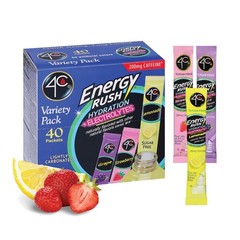 Hydration Variety Pack: 40 Energy Rush Stix with Electrolytes for All-Day Energy