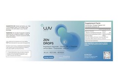 LUV Zen Drops Stress Support with Magnesium Glycinate and Lemon BalM 2 PACK.