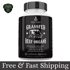Ancestral Supplements Grass Fed Beef Organ 180 Capsules Supplement – Non-GMO