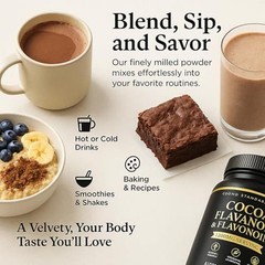 200g elevated Flavanol Cocoa Powder – Non-GMO, Sugar-Free, 7.05oz, Magnesium …