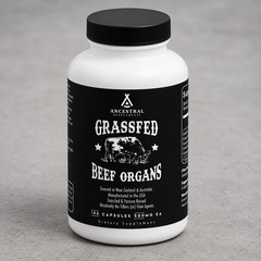 Grass Fed Beef Organs 5 in 1 Liver Heart Kidney Ancestral Supplements 180 Caps