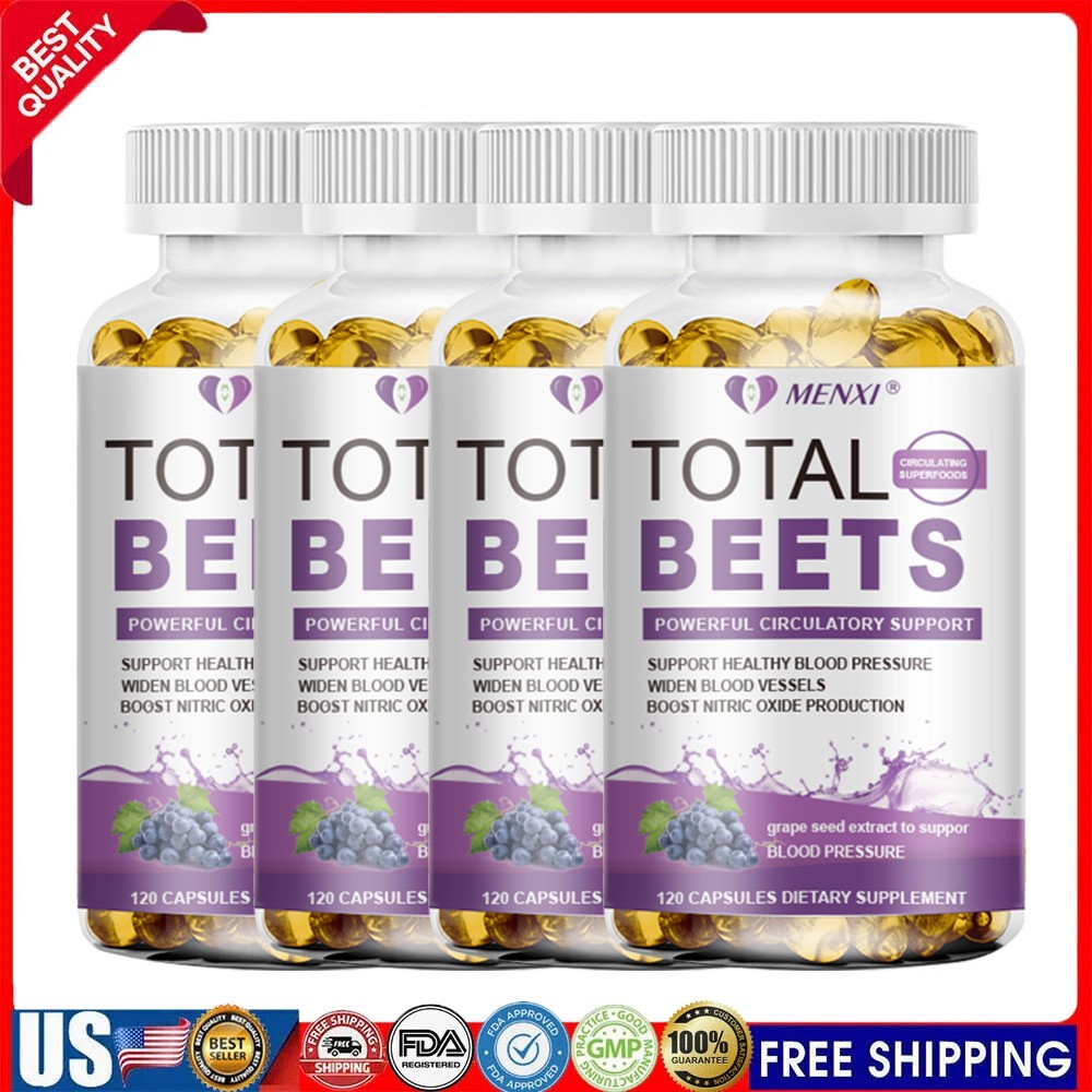 1-4 Packs Total Beet Root | Natural Energy & Blood Pressure Support Capsules